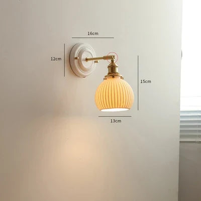 Applique LED nordique japonaise cuivre blanc