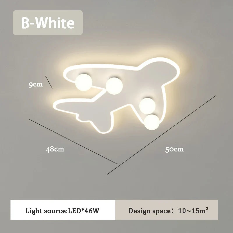 plafonnier lumineux avion moderne pour chambre d'enfants
