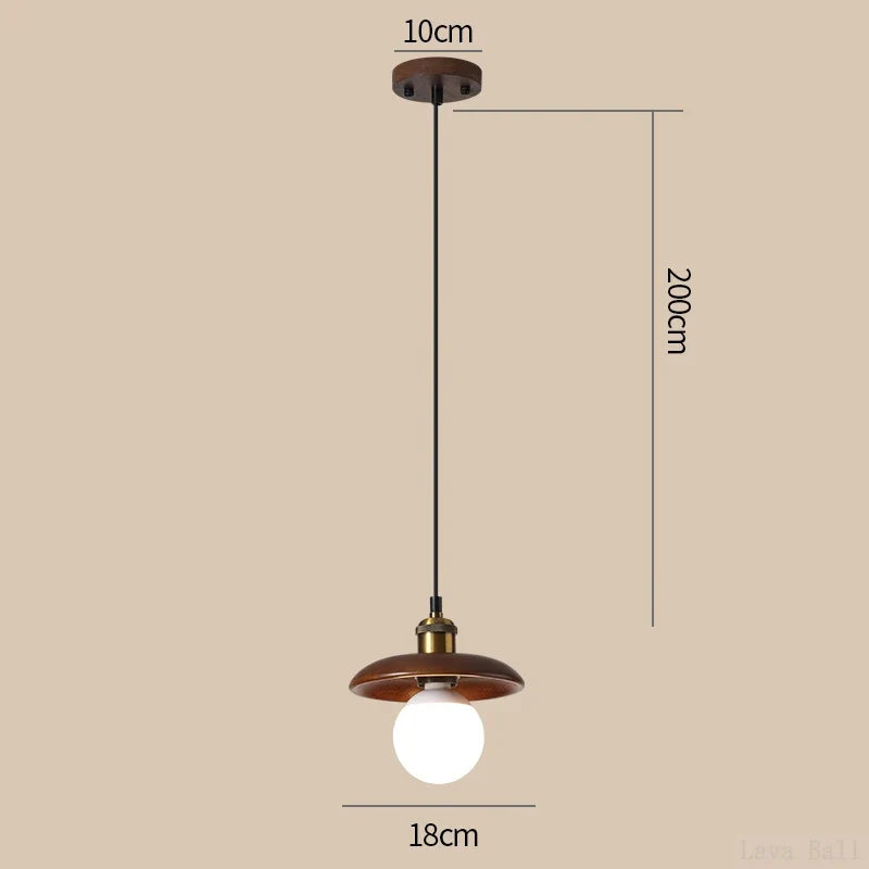 Lampe de style idyllique soucoupe volante bois lampes suspendues E27 Table à manger décor lumière Restaurant chevet salon de thé chapeau lampe suspendue