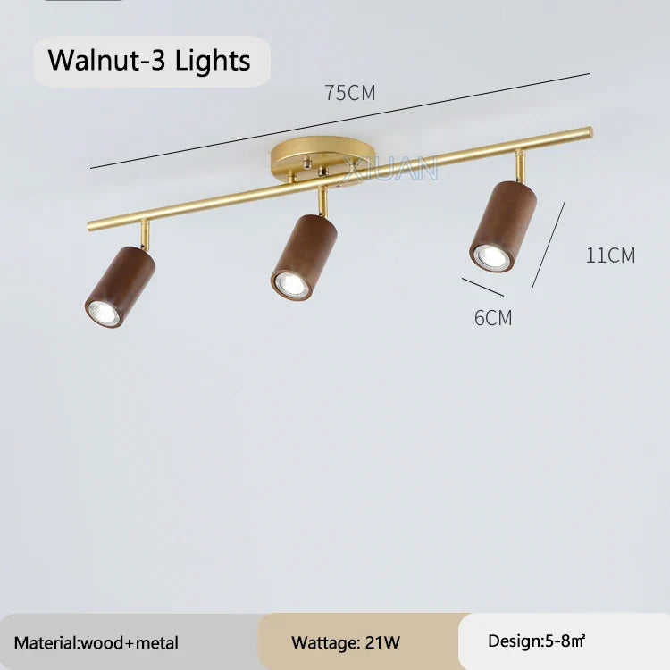 spot de plafond réglable en bois pour hôtel et magasin