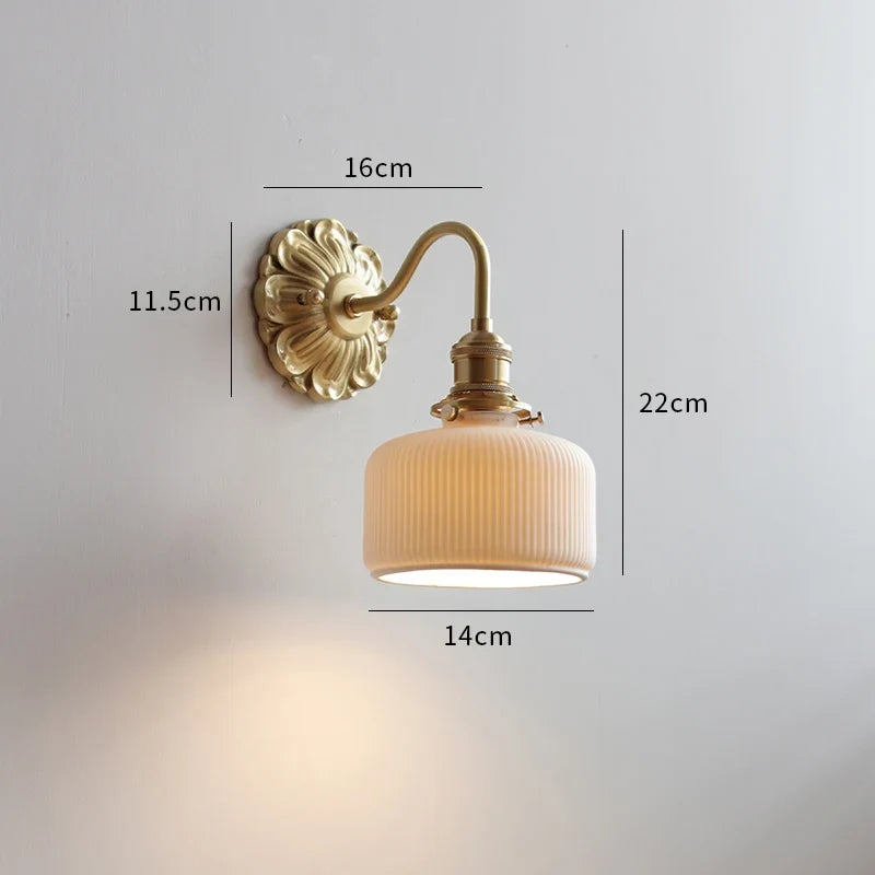 applique led verre gris fumé cuivre moderne intérieur