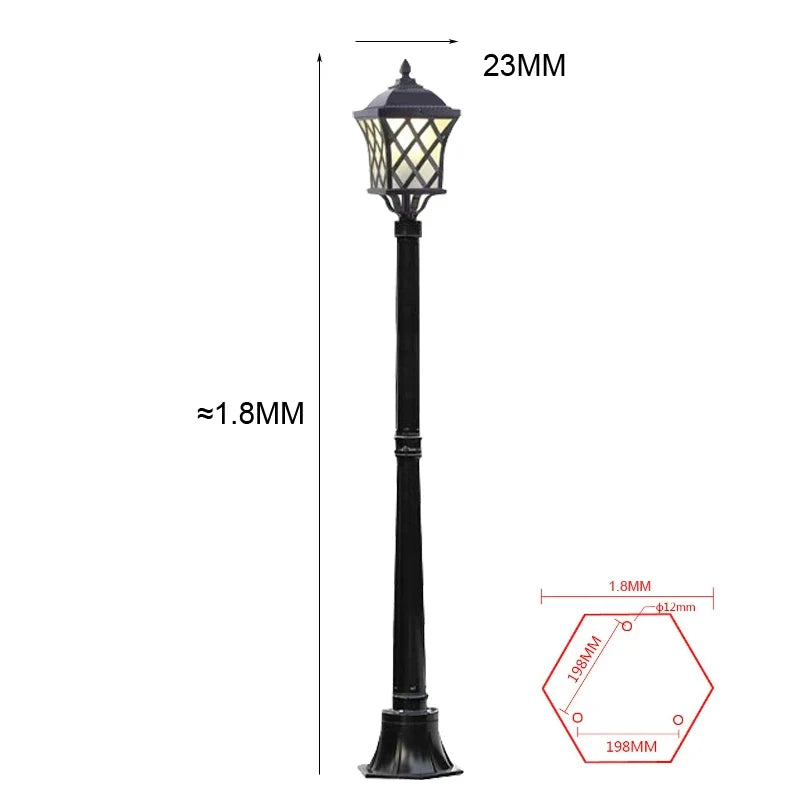1.8M European Garden Street Lamp Outdoor Waterproof Single-Head High-Pole Landscape Lamp