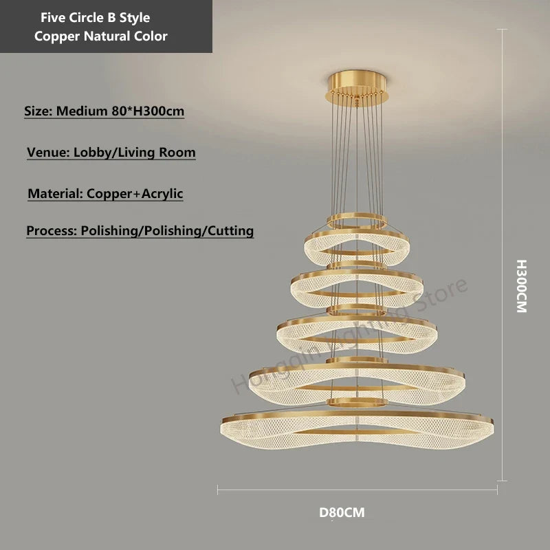 lustre suspendu en acrylique éclairage à led moderne