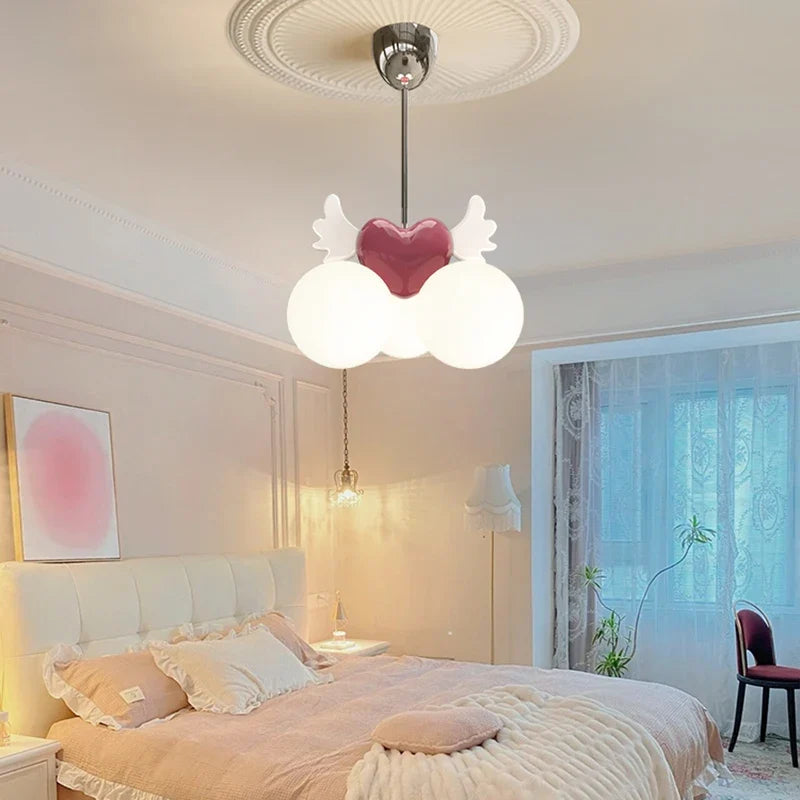 lustre d'amour animé moderne pour chambre d'enfant fille