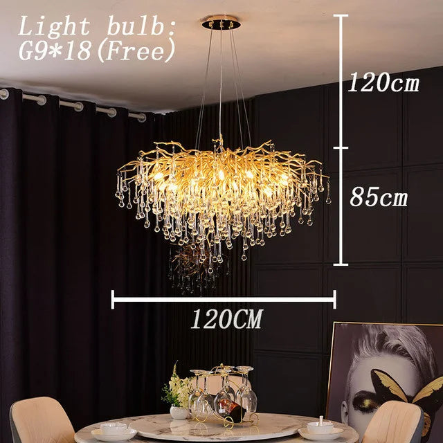 lustre en cristal led de luxe moderne simple intérieur