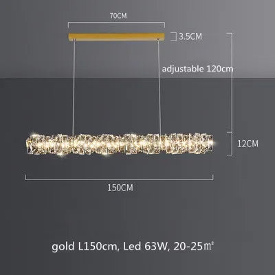 lustre cristal moderne avec télécommande dimmable pour restaurant