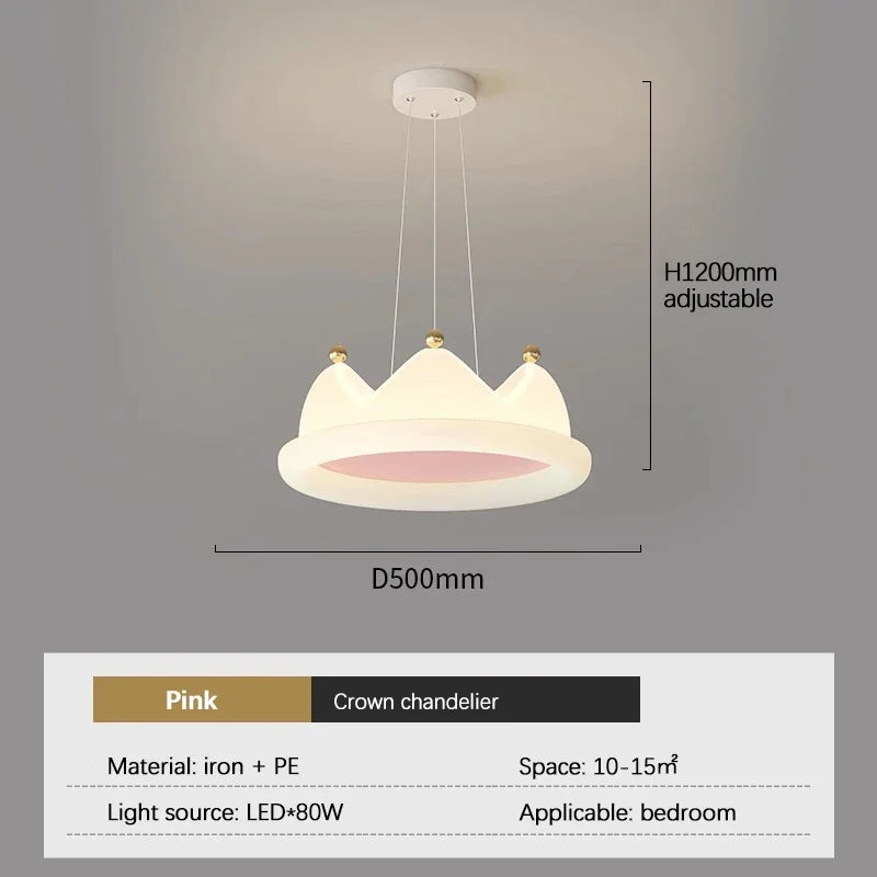 plafonnier créatif couronne led protection des yeux romantique pour enfants