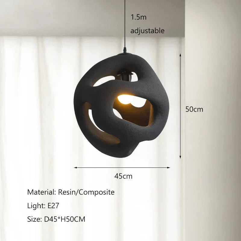 suspension wabi-sabi design haut de gamme en résine led