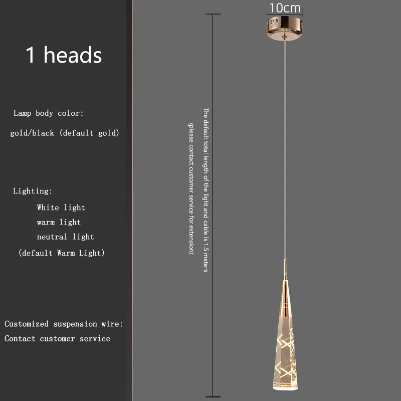 lustre moderne suspendu à branches avec longue ligne à led