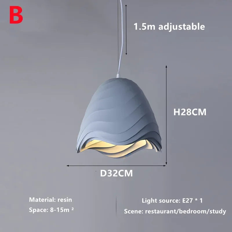 Nordic Wabi-Sabi Wind Chandelier Dining Room LED Pendant Lights Bedroom Study Suspend Lamp Home Decor Cafe Hanging Lamps Fixture