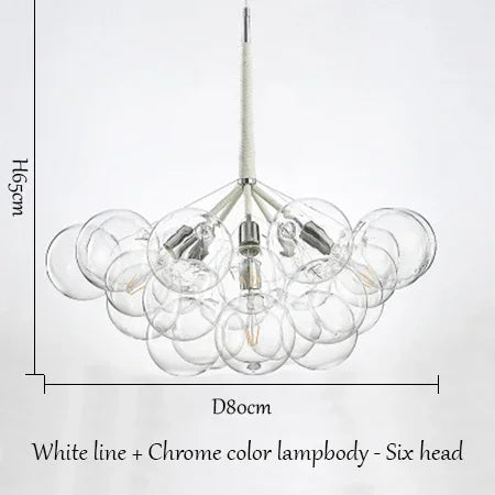 lustre moderne en verre à bulles pour décoration intérieure