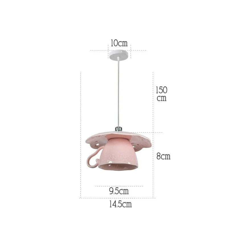 suspension moderne en céramique led théière pour cuisine