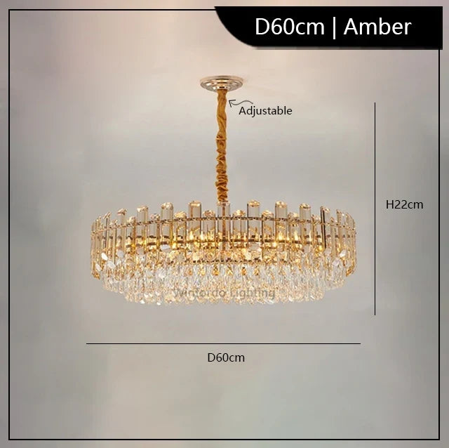 lustre led de luxe en cristal moderne 	 en stock