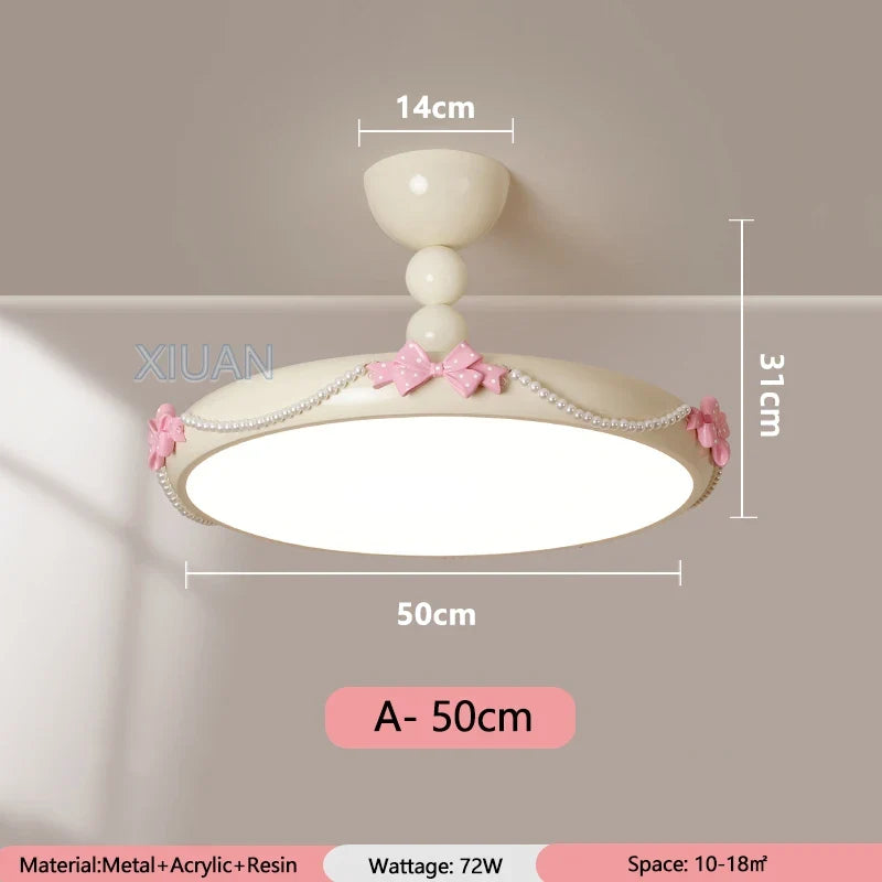 plafonnier romantique pour chambre de princesse en perles