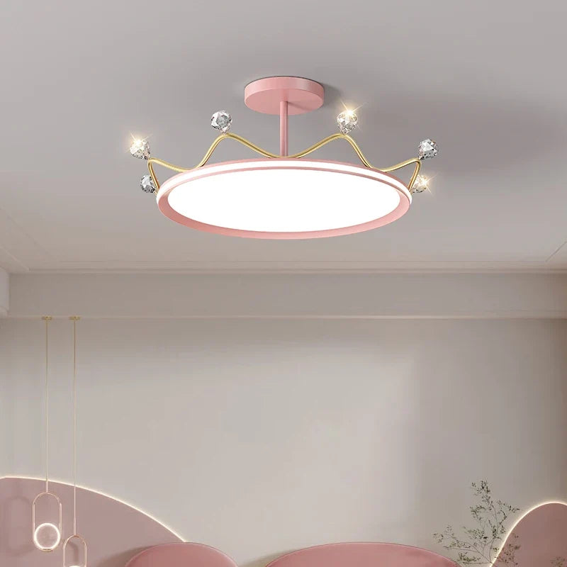 plafonnier en forme de couronne pour chambre d'enfant princesse protection des yeux