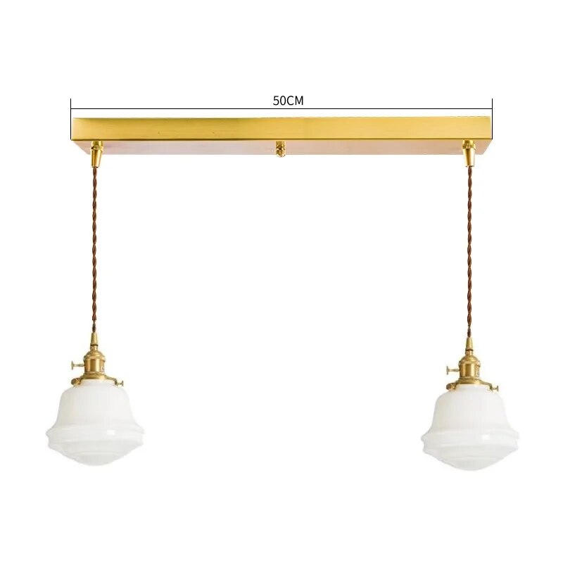 Suspension LED en verre blanc laiteux