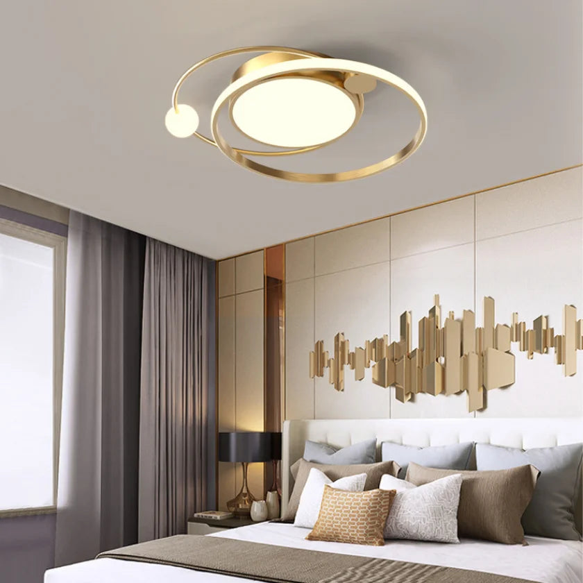 Lustres nordique moderne or