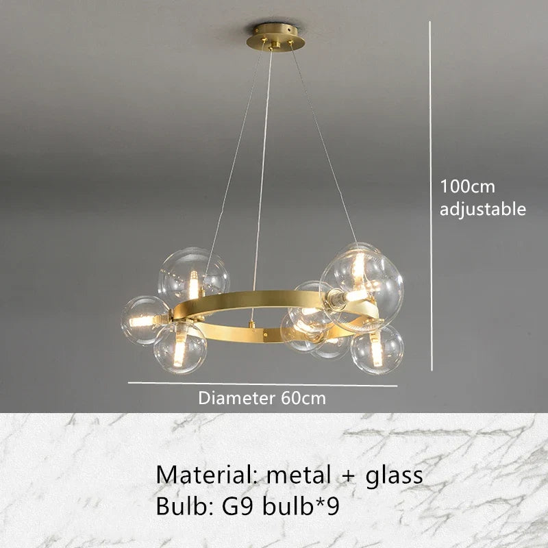 suspension led boule à bulles réglable en hauteur