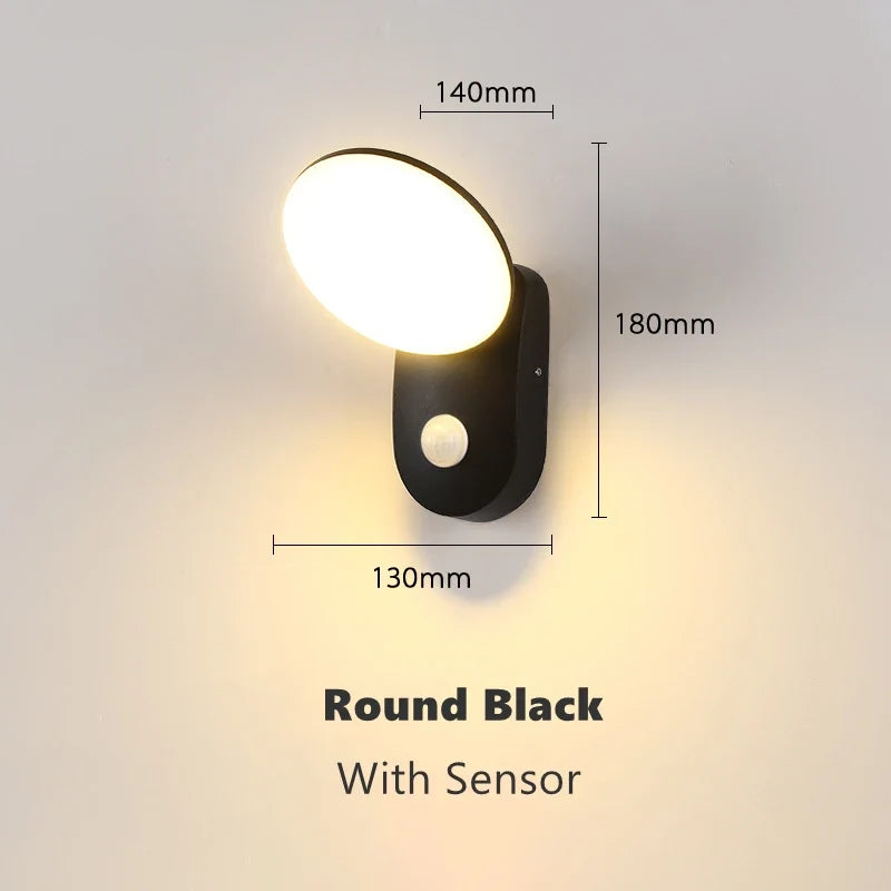 applique murale extérieure led avec capteur de mouvement étanche décorative