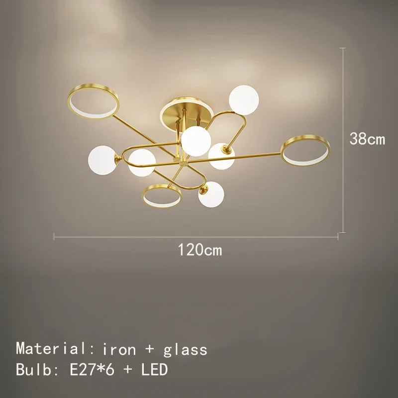 lustre led moderne en verre pour