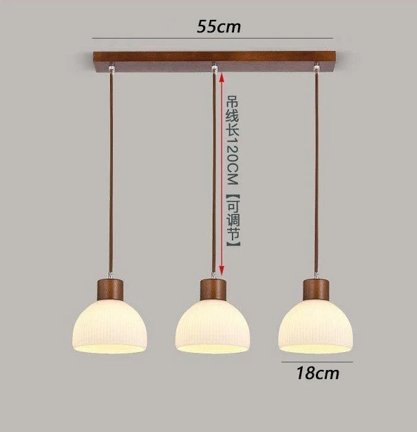 suspension japonaise trois têtes pour restaurant et bar
