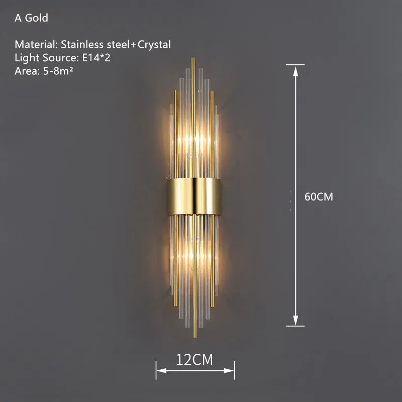 applique murale led en cristal luxe design nordique pour intérieur élégant