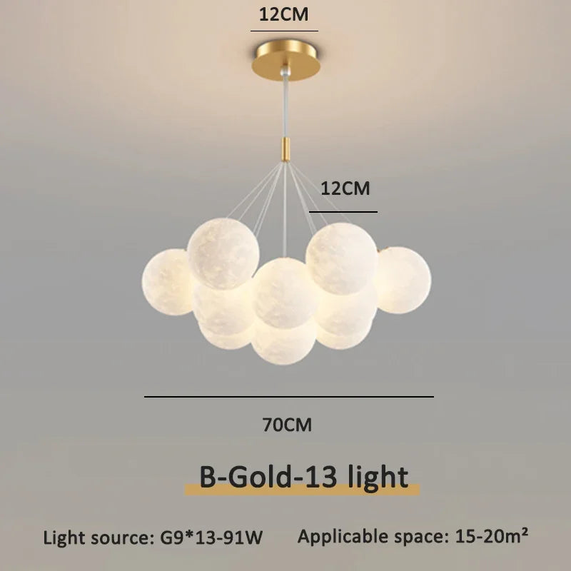 lustre moderne led boule à bulles suspension luminaire décor
