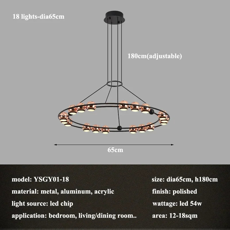lustre led créatif italien en forme de haricot pour décoration intérieure