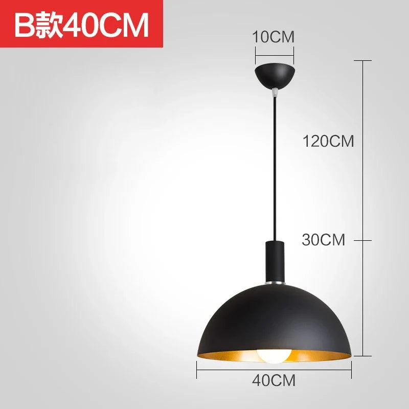 lustre industriel rétro led en fer nordique suspension éclairage