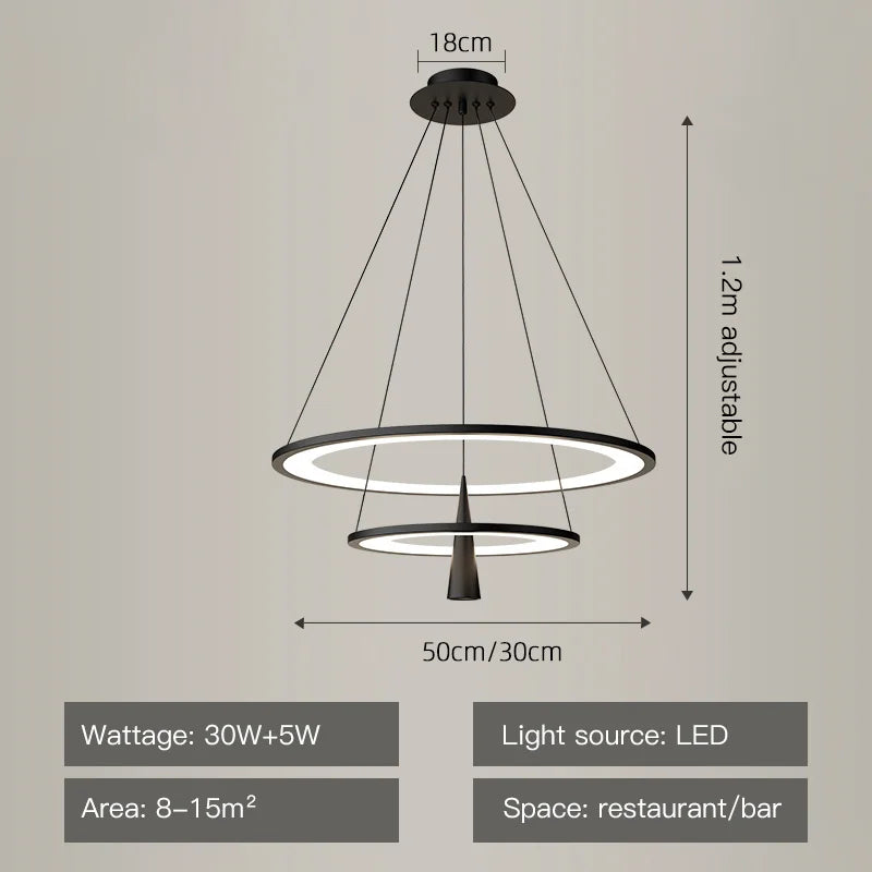 lustre moderne en cercle pour décoration intérieure élégante