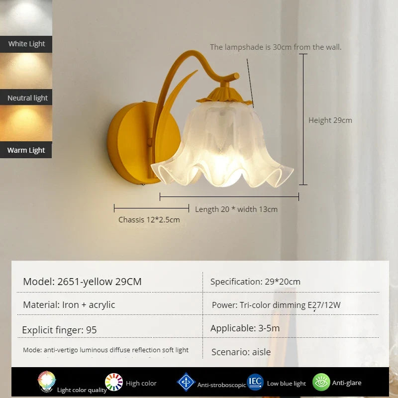applique murale led moderne en forme de fleur décorative pour intérieur