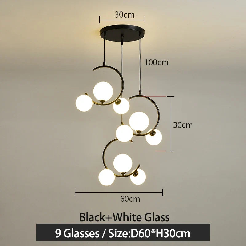 lampe boule en verre nordique décorative et créative