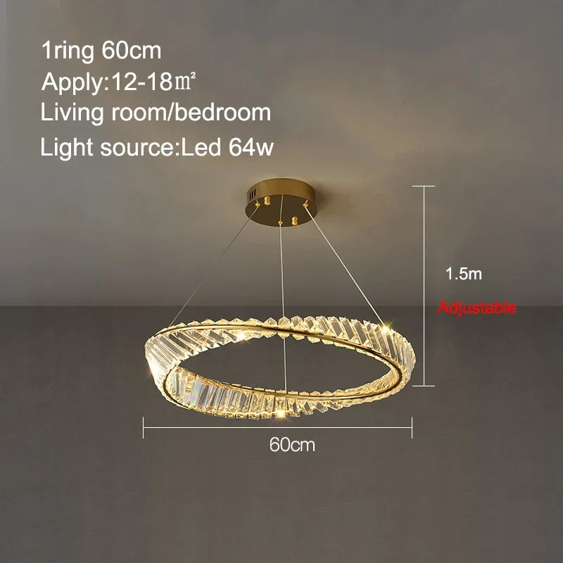 Plafonnier de luxe nordique salon créatif salle à manger lustre de plafond en cristal chambre décoration de la maison suspension LED lumières