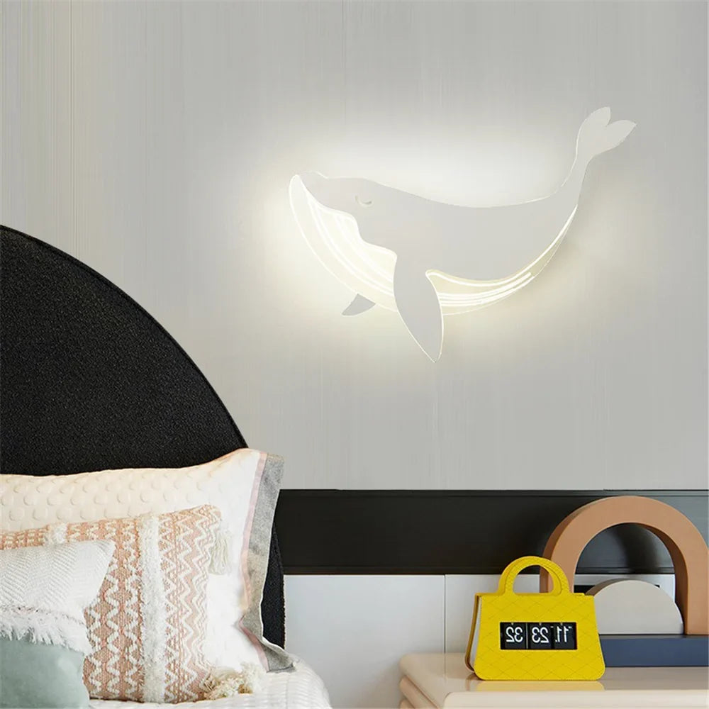 Applique murale acrylique motif dauphin lapin pour enfants