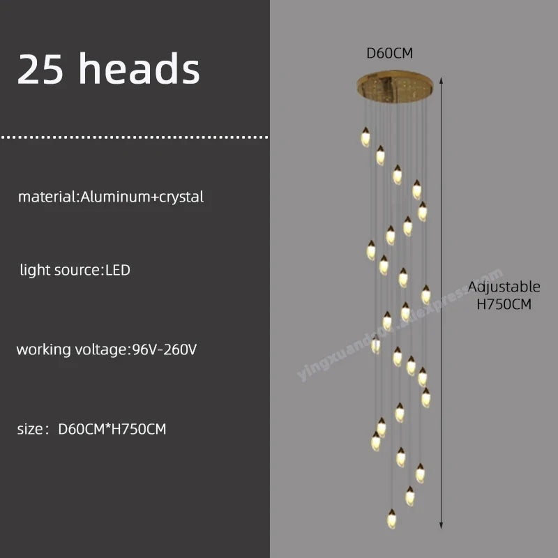 lustre en cristal design de luxe pour éclairage moderne