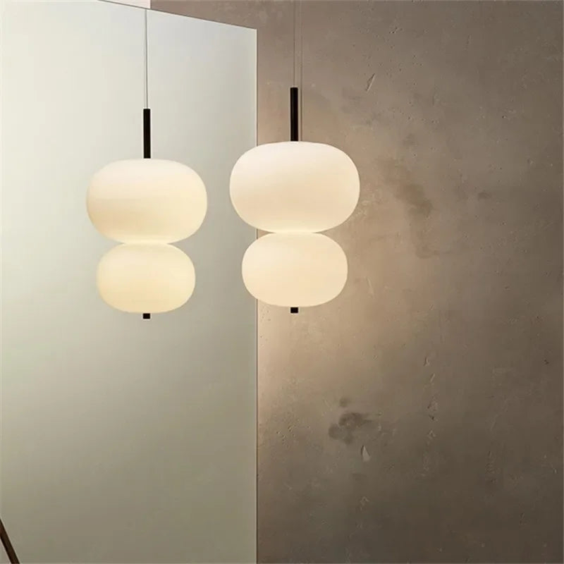 lustre nordique en verre avec suspension led pour décoration