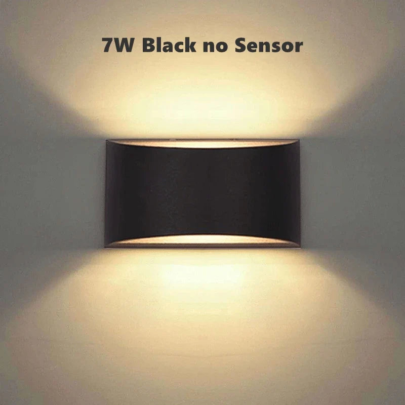 5W 7W COB LED Outdoor Wall Lamps PIR Motion Sensor Aluminum Porch Garden Corridor Light Up and Down Lighting Indoor Sconce Light