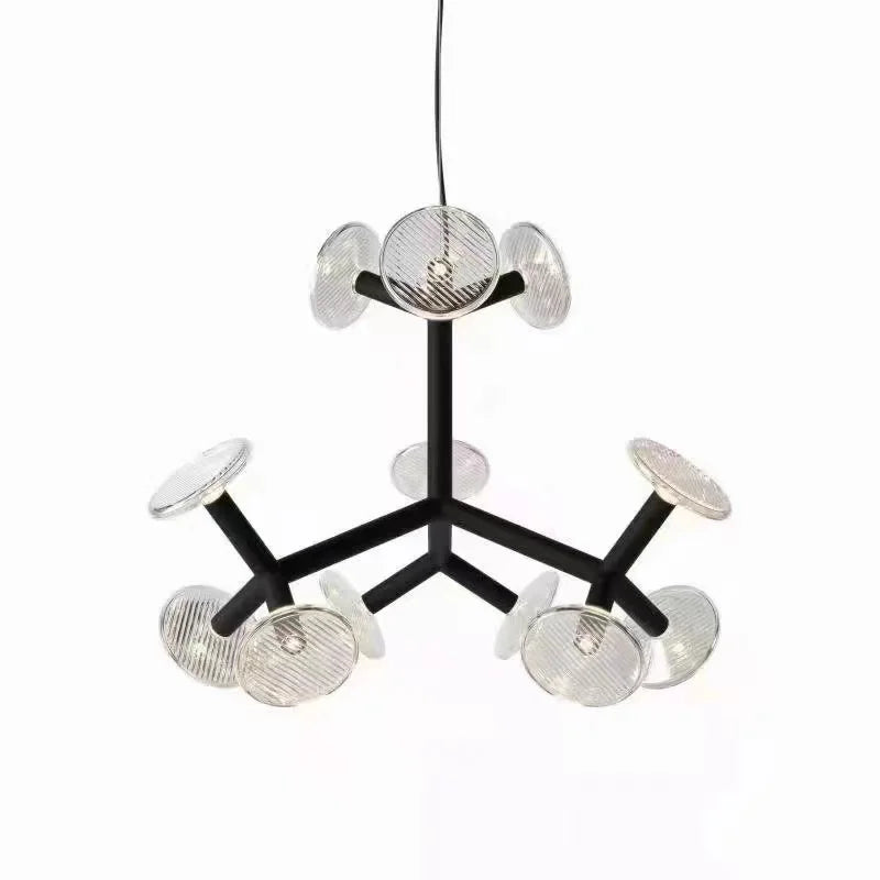 lustre postmoderne en verre style américain pour décoration intérieure