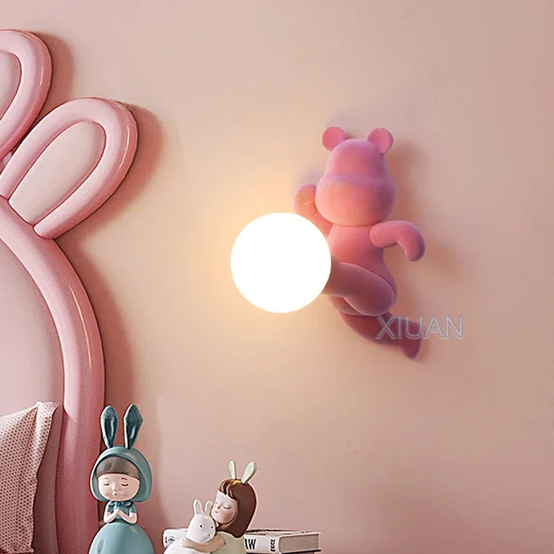 applique murale ours en résine et verre pour enfant