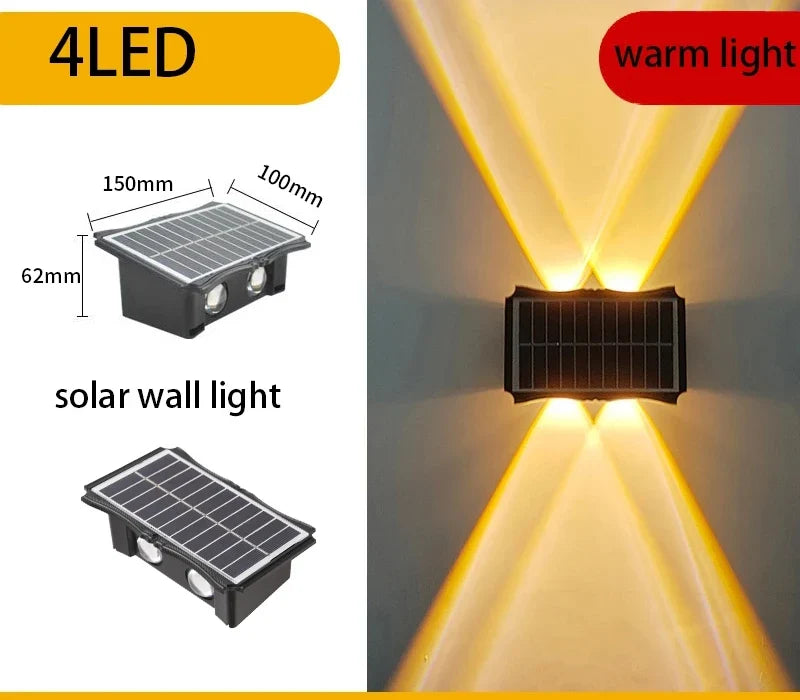 lampe solaire led extérieure avec éclairage décoratif automatique