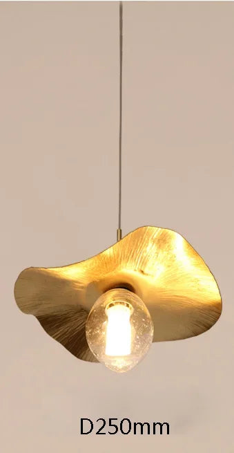 lustre nordique en cuivre forme de feuille de lotus suspendu