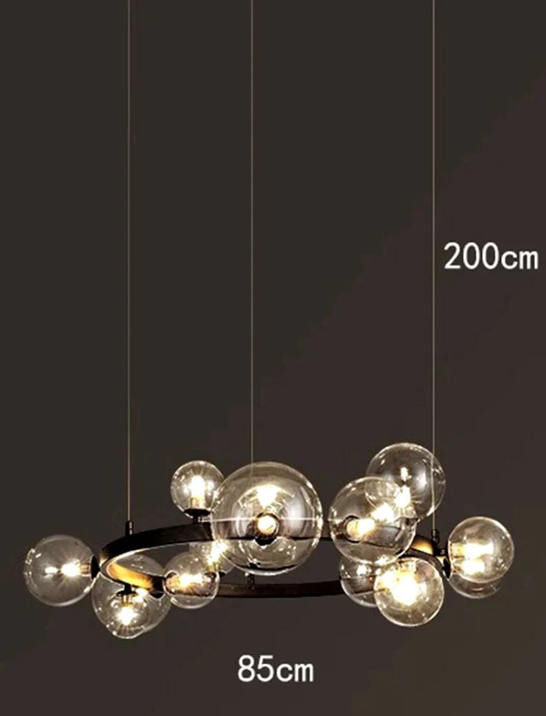 lustre nordique en verre design pour un éclairage élégant