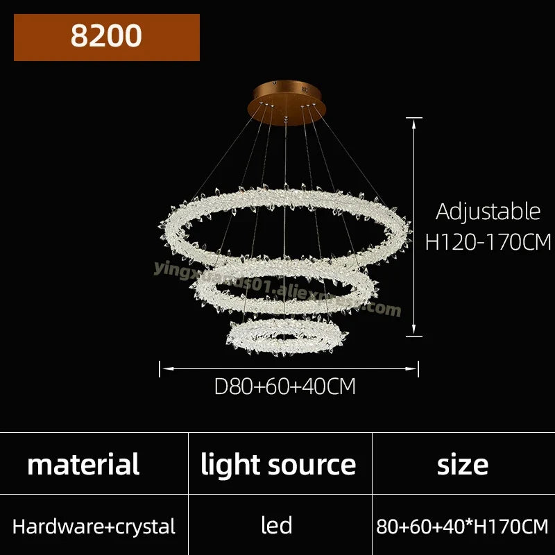 lustre en cristal de luxe à fleurs de glace éclairage suspendu élégant