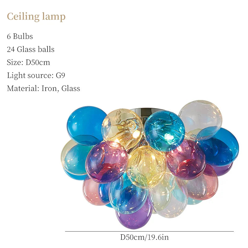 Moonriver éclairage moderne créatif couleur lampes suspendues pour plafond boule de verre lustre salon suspension lumière chambre décor