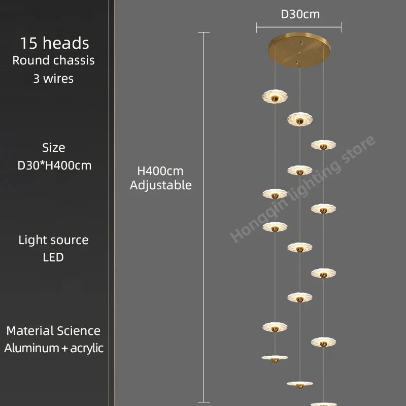 lustre moderne à led pour éclairage intérieur élégant