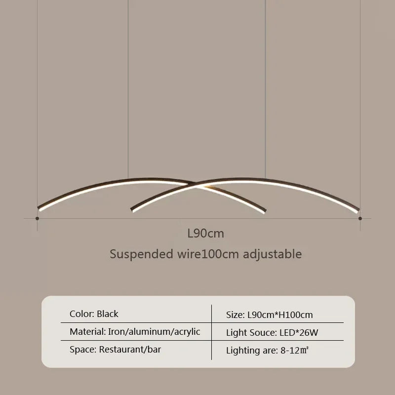 suspension moderne à led pour intérieur décoratif élégant