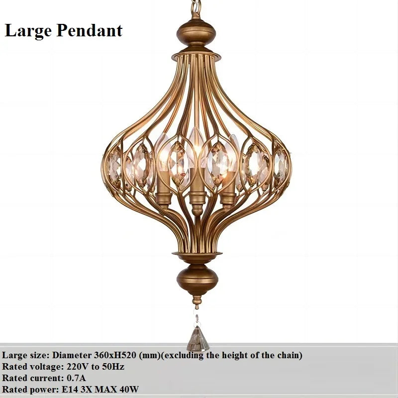 suspension en cristal rétro style vintage pour intérieur