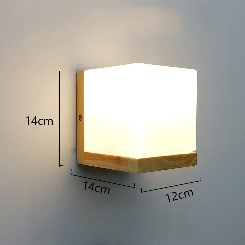 applique murale led en bois avec pot de plante nordique