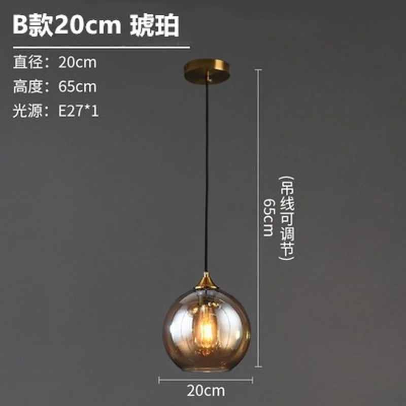lustre nordique en verre fumé suspension simple luxe