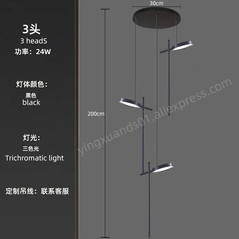 lustre moderne suspendu en acrylique design créatif 2023 à LED
